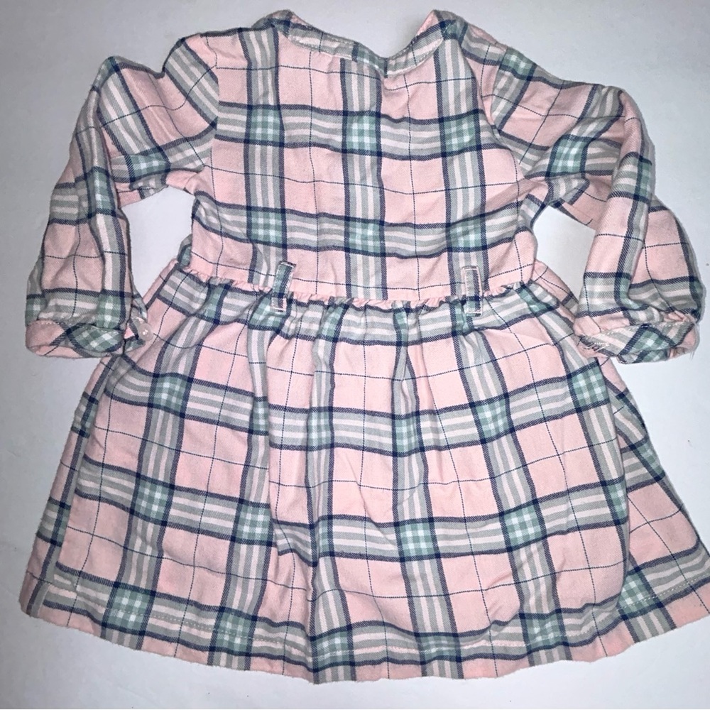 Carters Baby Girls Dress Pink Gray 6 Months Plaid Long Sleeves Infant